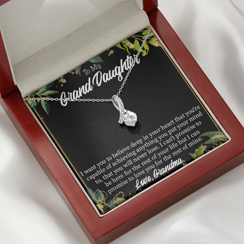 To My Granddaughter Believe Alluring Ribbon Necklace Message Card-Express Your Love Gifts