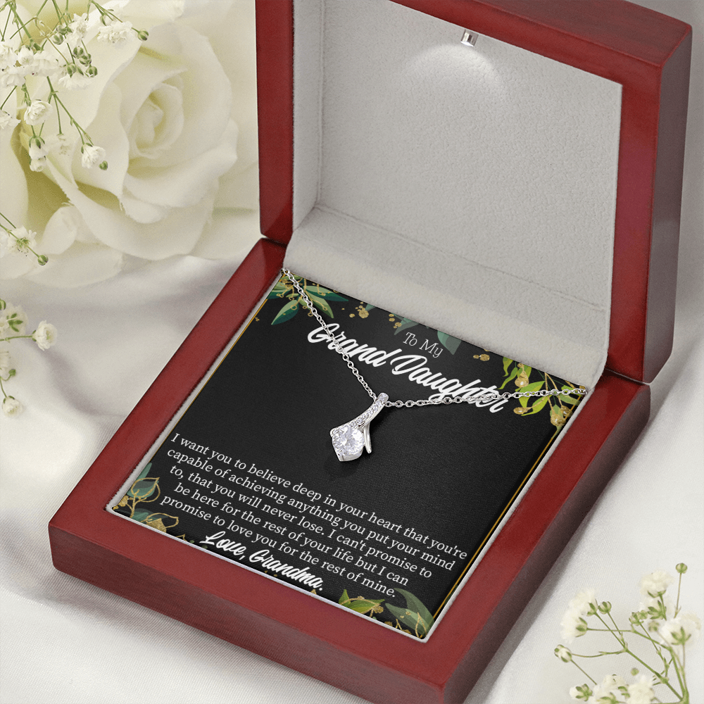 To My Granddaughter Believe Alluring Ribbon Necklace Message Card-Express Your Love Gifts