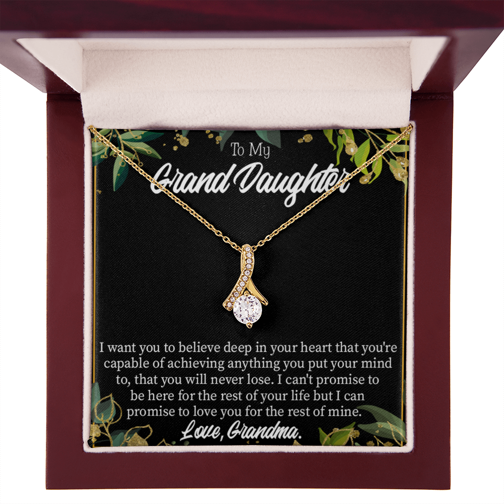 To My Granddaughter Believe Alluring Ribbon Necklace Message Card-Express Your Love Gifts