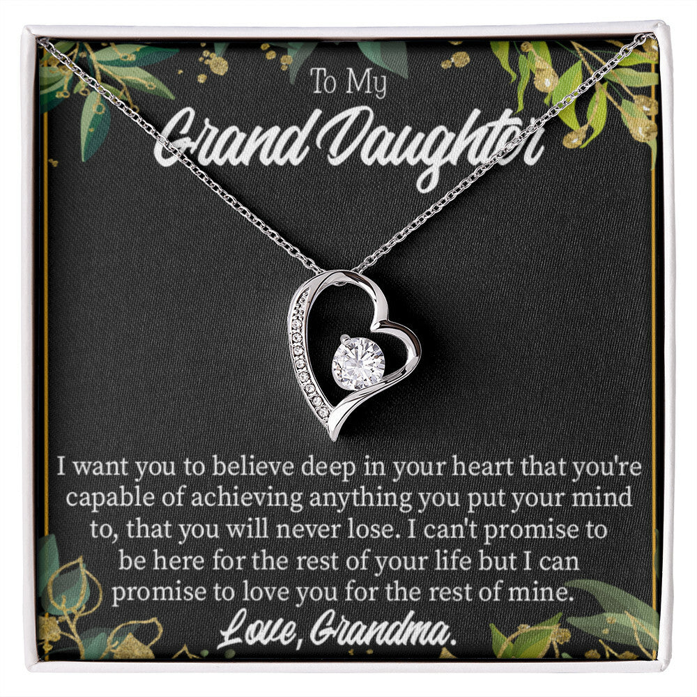 To My Granddaughter Believe From Grandma Forever Necklace w Message Card-Express Your Love Gifts