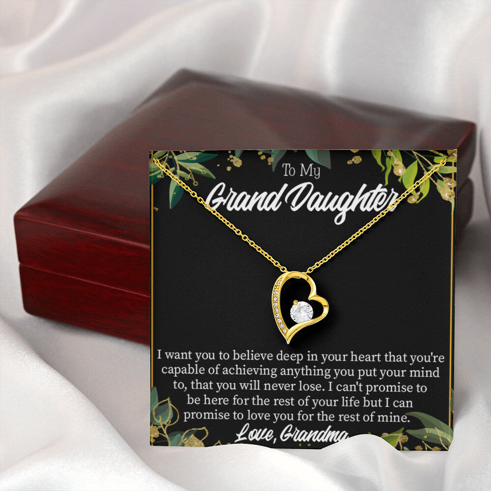 To My Granddaughter Believe From Grandma Forever Necklace w Message Card-Express Your Love Gifts