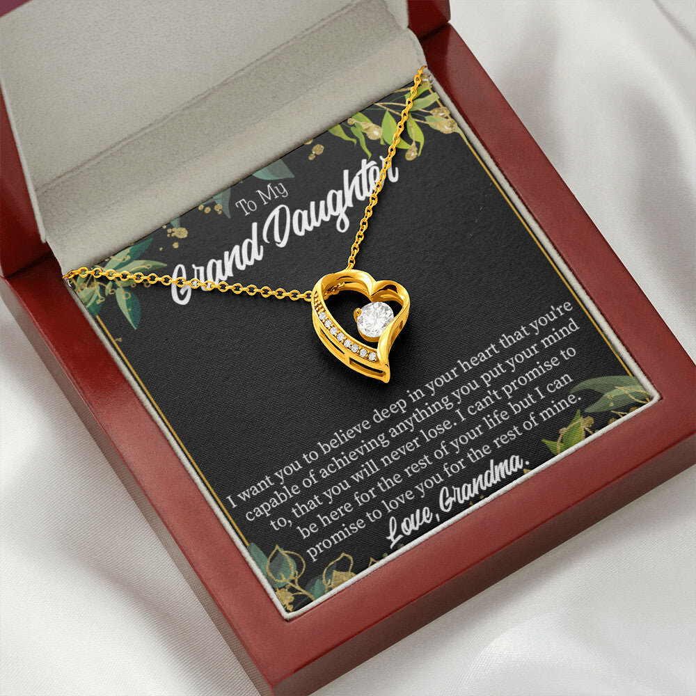 To My Granddaughter Believe From Grandma Forever Necklace w Message Card-Express Your Love Gifts