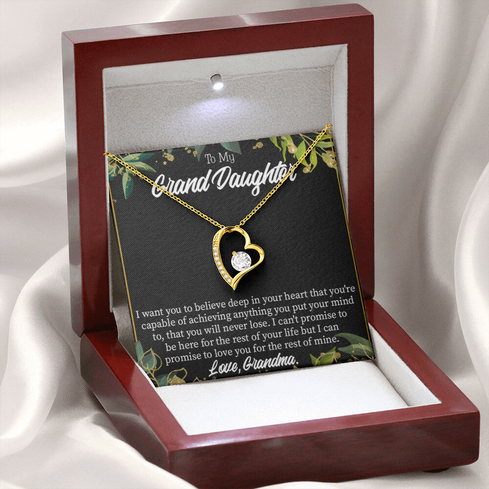 To My Granddaughter Believe From Grandma Forever Necklace w Message Card-Express Your Love Gifts