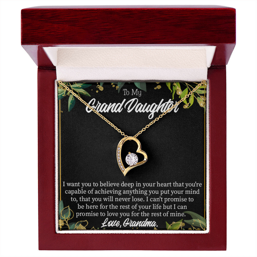 To My Granddaughter Believe From Grandma Forever Necklace w Message Card-Express Your Love Gifts
