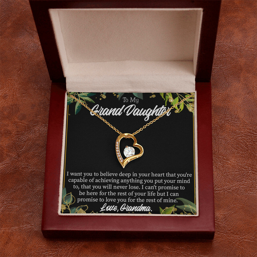 To My Granddaughter Believe From Grandma Forever Necklace w Message Card-Express Your Love Gifts