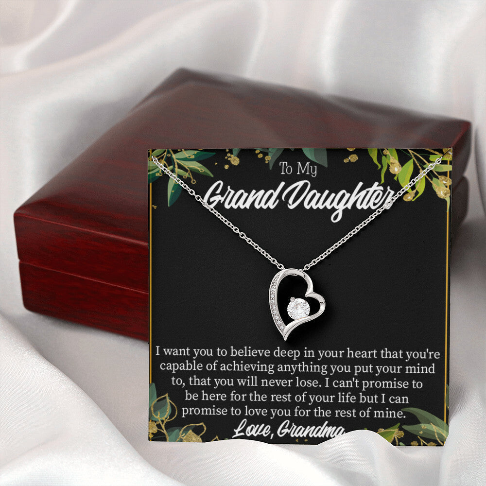 To My Granddaughter Believe From Grandma Forever Necklace w Message Card-Express Your Love Gifts