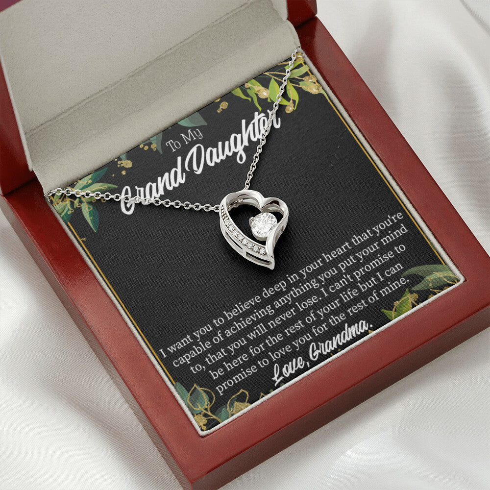 To My Granddaughter Believe From Grandma Forever Necklace w Message Card-Express Your Love Gifts