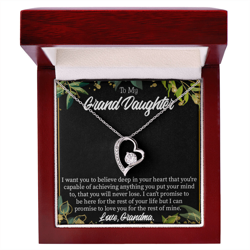 To My Granddaughter Believe From Grandma Forever Necklace w Message Card-Express Your Love Gifts