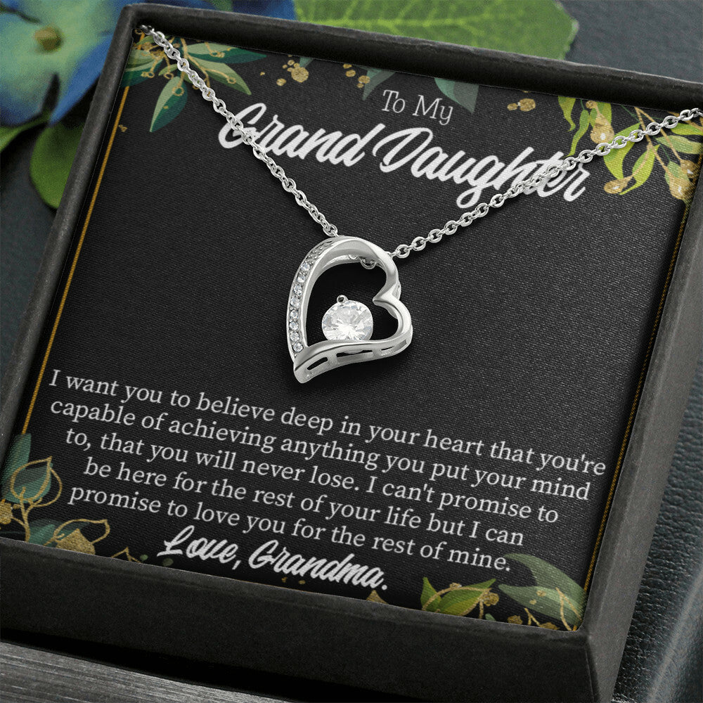 To My Granddaughter Believe From Grandma Forever Necklace w Message Card-Express Your Love Gifts