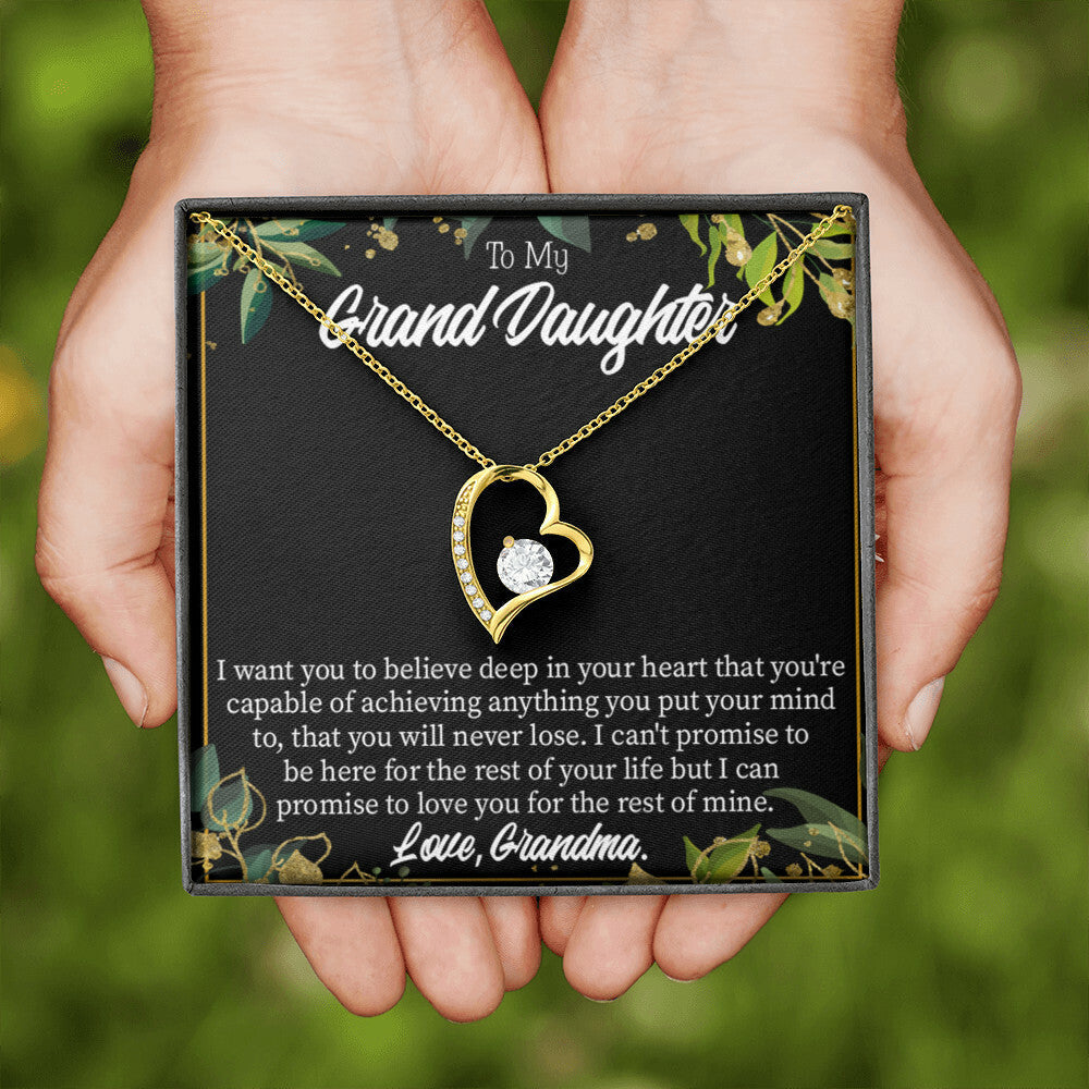To My Granddaughter Believe From Grandma Forever Necklace w Message Card-Express Your Love Gifts