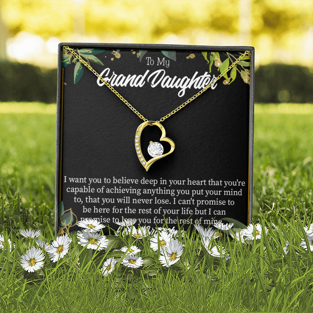 To My Granddaughter Believe From Grandma Forever Necklace w Message Card-Express Your Love Gifts