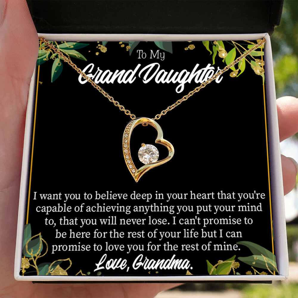 To My Granddaughter Believe From Grandma Forever Necklace w Message Card-Express Your Love Gifts