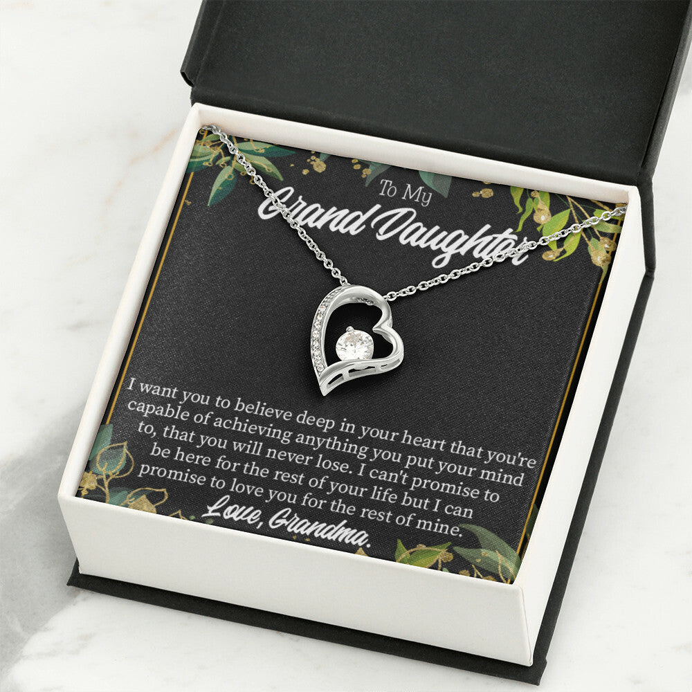 To My Granddaughter Believe From Grandma Forever Necklace w Message Card-Express Your Love Gifts