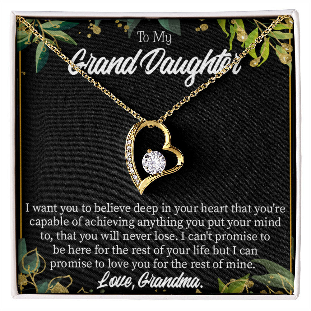 To My Granddaughter Believe From Grandma Forever Necklace w Message Card-Express Your Love Gifts