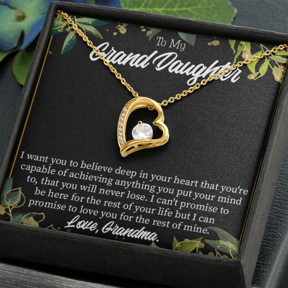To My Granddaughter Believe From Grandma Forever Necklace w Message Card-Express Your Love Gifts
