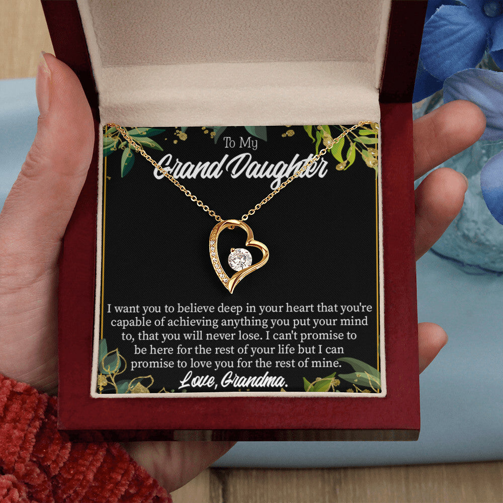 To My Granddaughter Believe From Grandma Forever Necklace w Message Card-Express Your Love Gifts