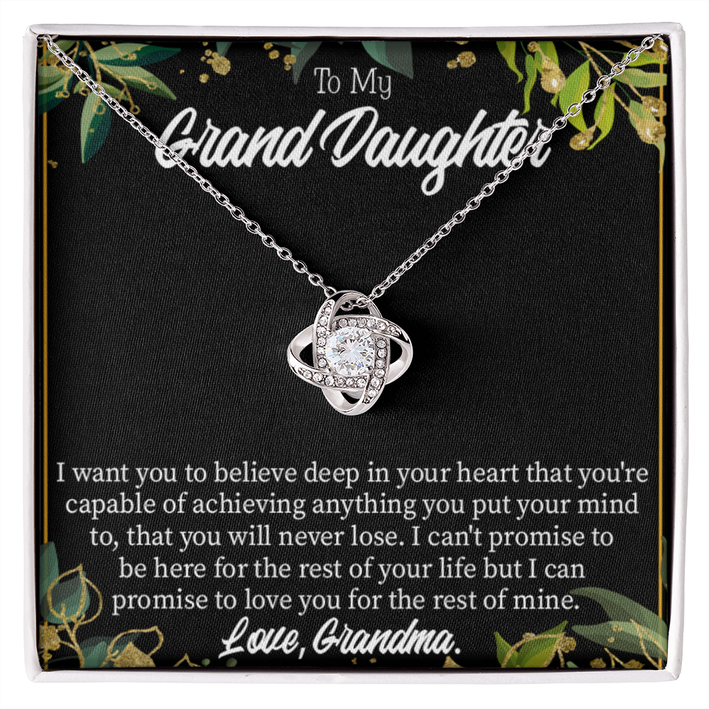To My Granddaughter Believe From Grandma Infinity Knot Necklace Message Card-Express Your Love Gifts