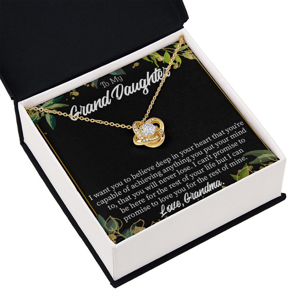 To My Granddaughter Believe From Grandma Infinity Knot Necklace Message Card-Express Your Love Gifts
