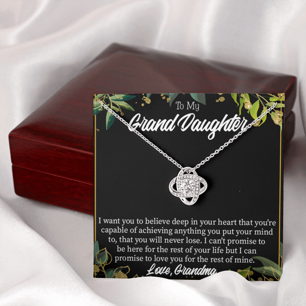 To My Granddaughter Believe From Grandma Infinity Knot Necklace Message Card-Express Your Love Gifts