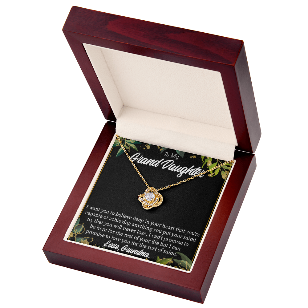 To My Granddaughter Believe From Grandma Infinity Knot Necklace Message Card-Express Your Love Gifts