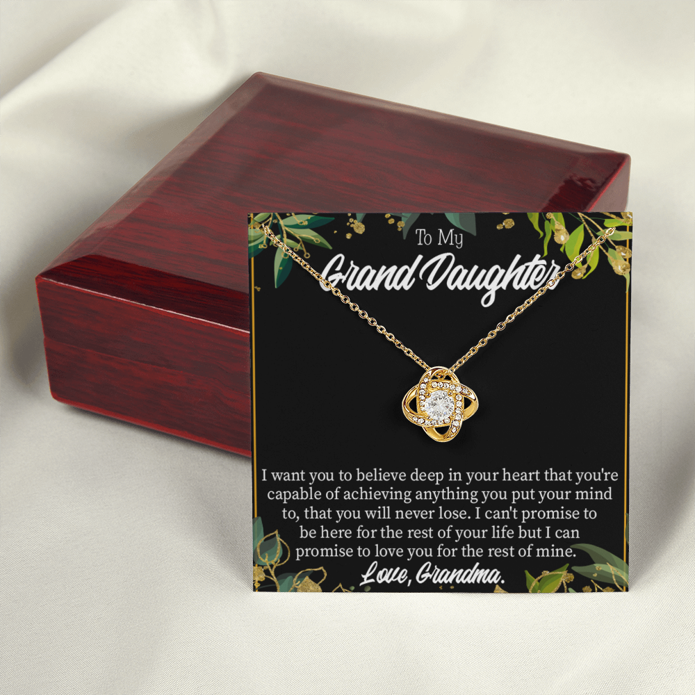 To My Granddaughter Believe From Grandma Infinity Knot Necklace Message Card-Express Your Love Gifts