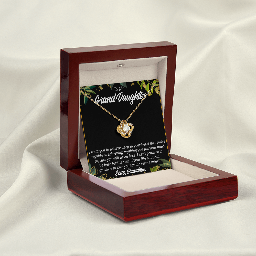 To My Granddaughter Believe From Grandma Infinity Knot Necklace Message Card-Express Your Love Gifts