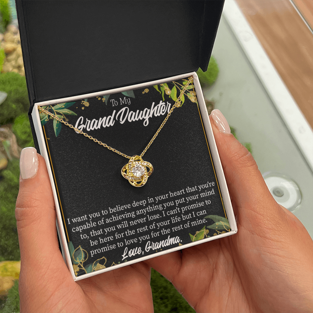 To My Granddaughter Believe From Grandma Infinity Knot Necklace Message Card-Express Your Love Gifts