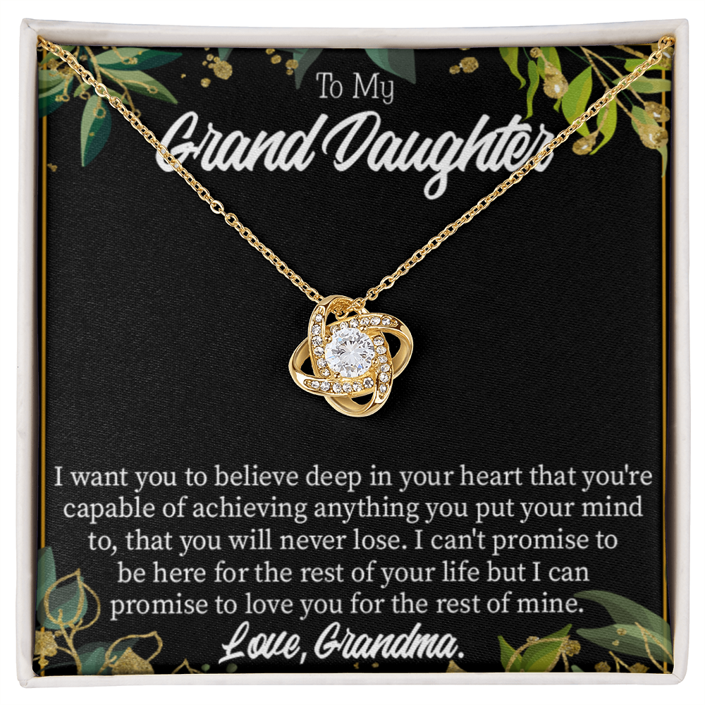 To My Granddaughter Believe From Grandma Infinity Knot Necklace Message Card-Express Your Love Gifts