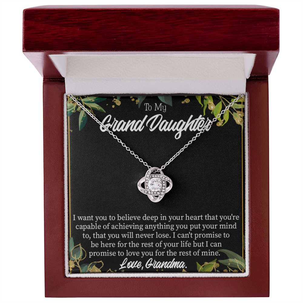 To My Granddaughter Believe From Grandma Infinity Knot Necklace Message Card-Express Your Love Gifts
