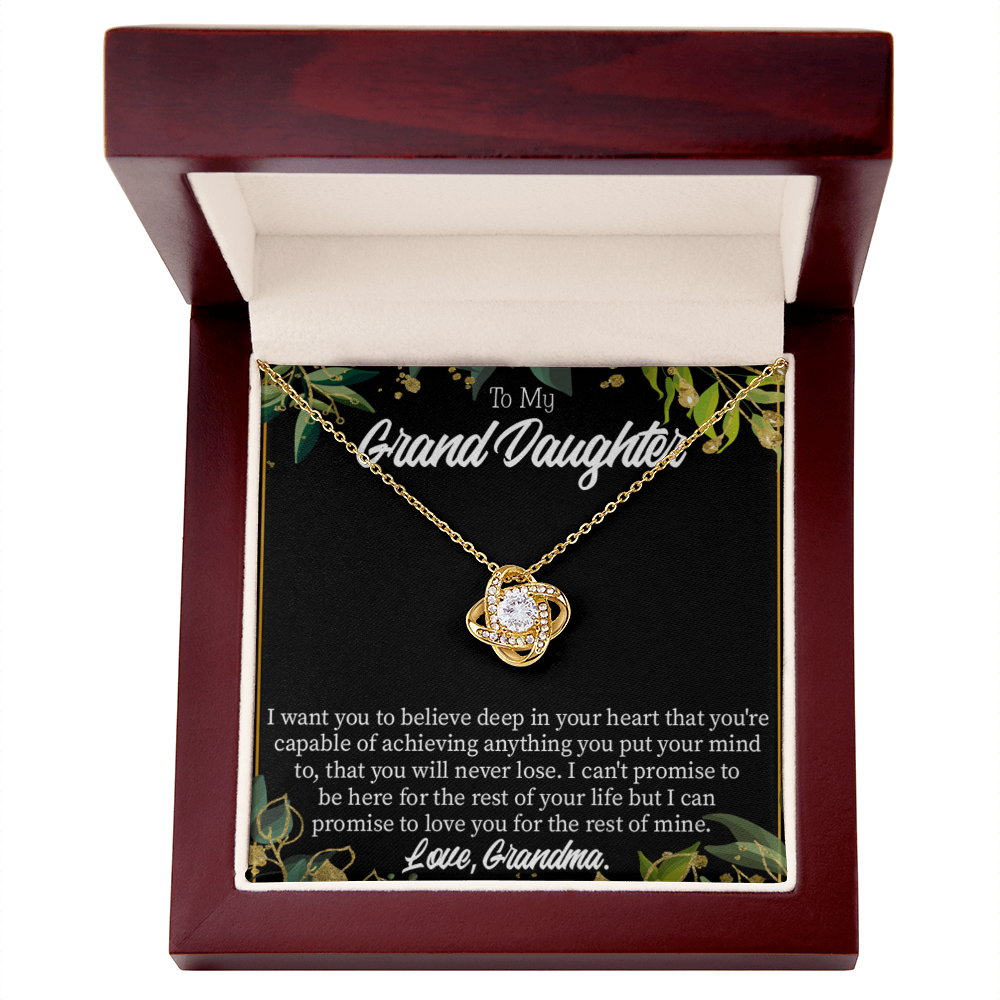To My Granddaughter Believe From Grandma Infinity Knot Necklace Message Card-Express Your Love Gifts