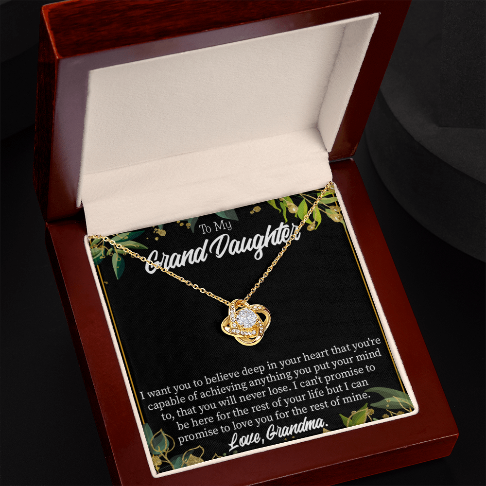 To My Granddaughter Believe From Grandma Infinity Knot Necklace Message Card-Express Your Love Gifts