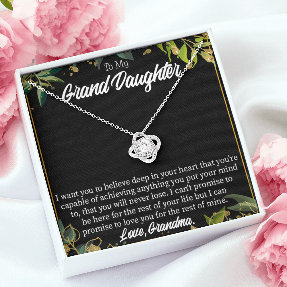 To My Granddaughter Believe From Grandma Infinity Knot Necklace Message Card-Express Your Love Gifts
