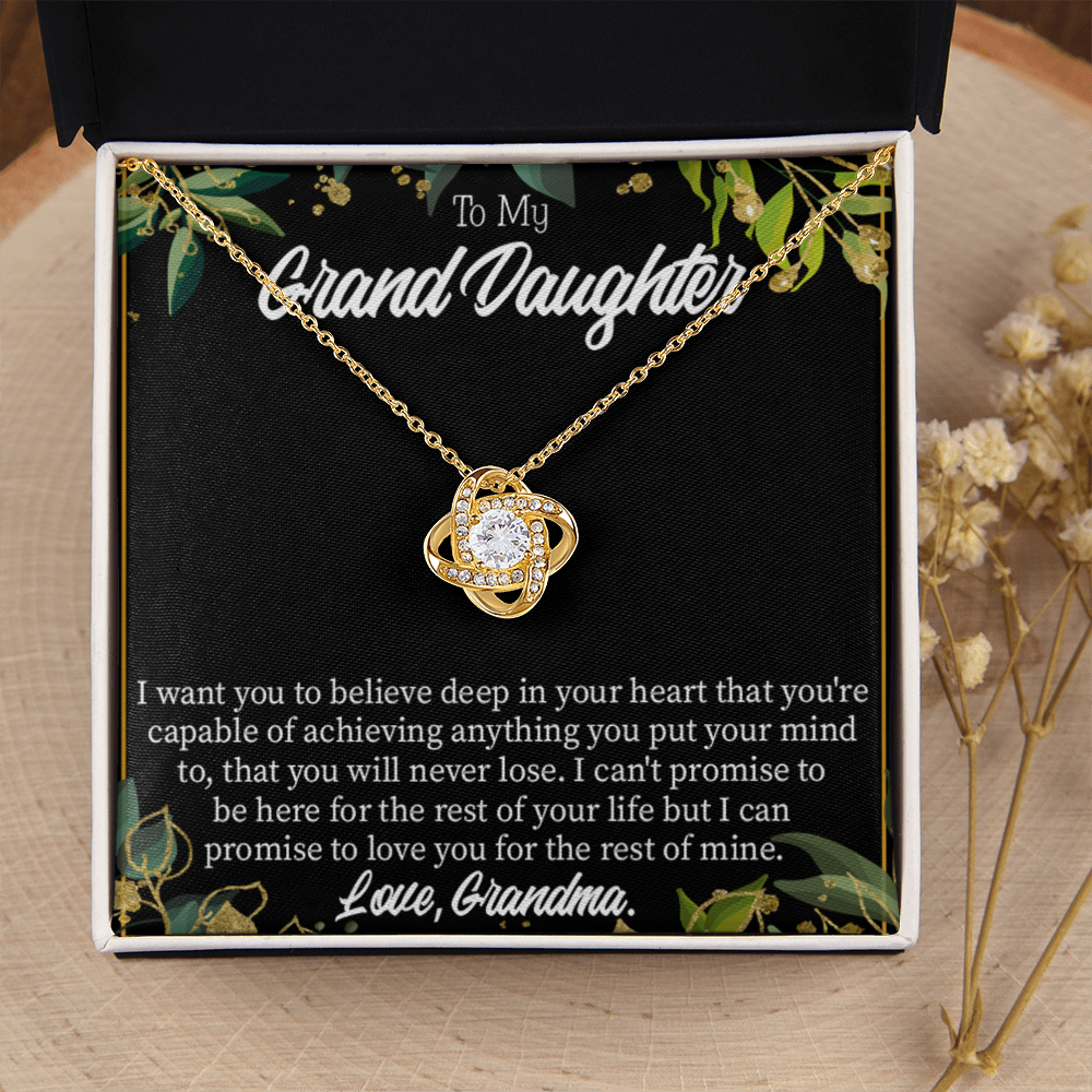 To My Granddaughter Believe From Grandma Infinity Knot Necklace Message Card-Express Your Love Gifts