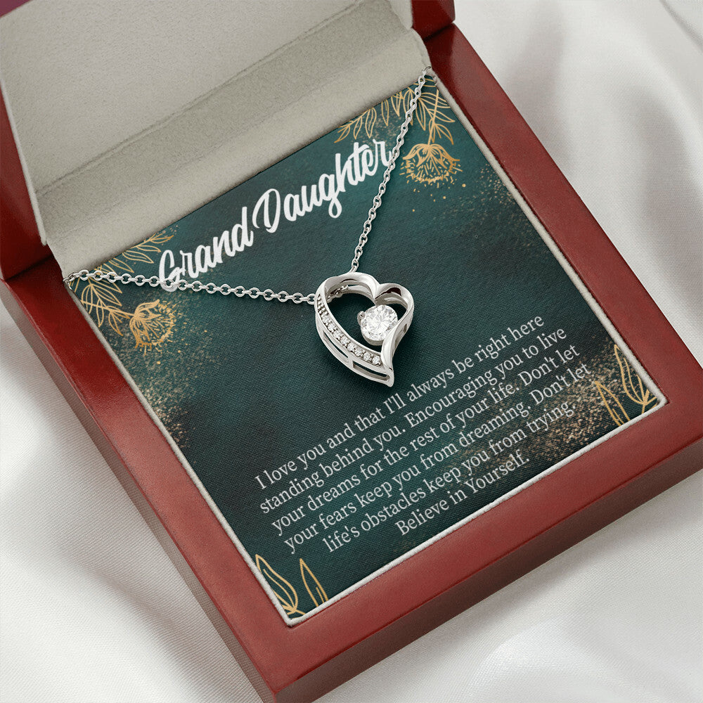 To My Granddaughter Believe in Yourself Forever Necklace w Message Card-Express Your Love Gifts