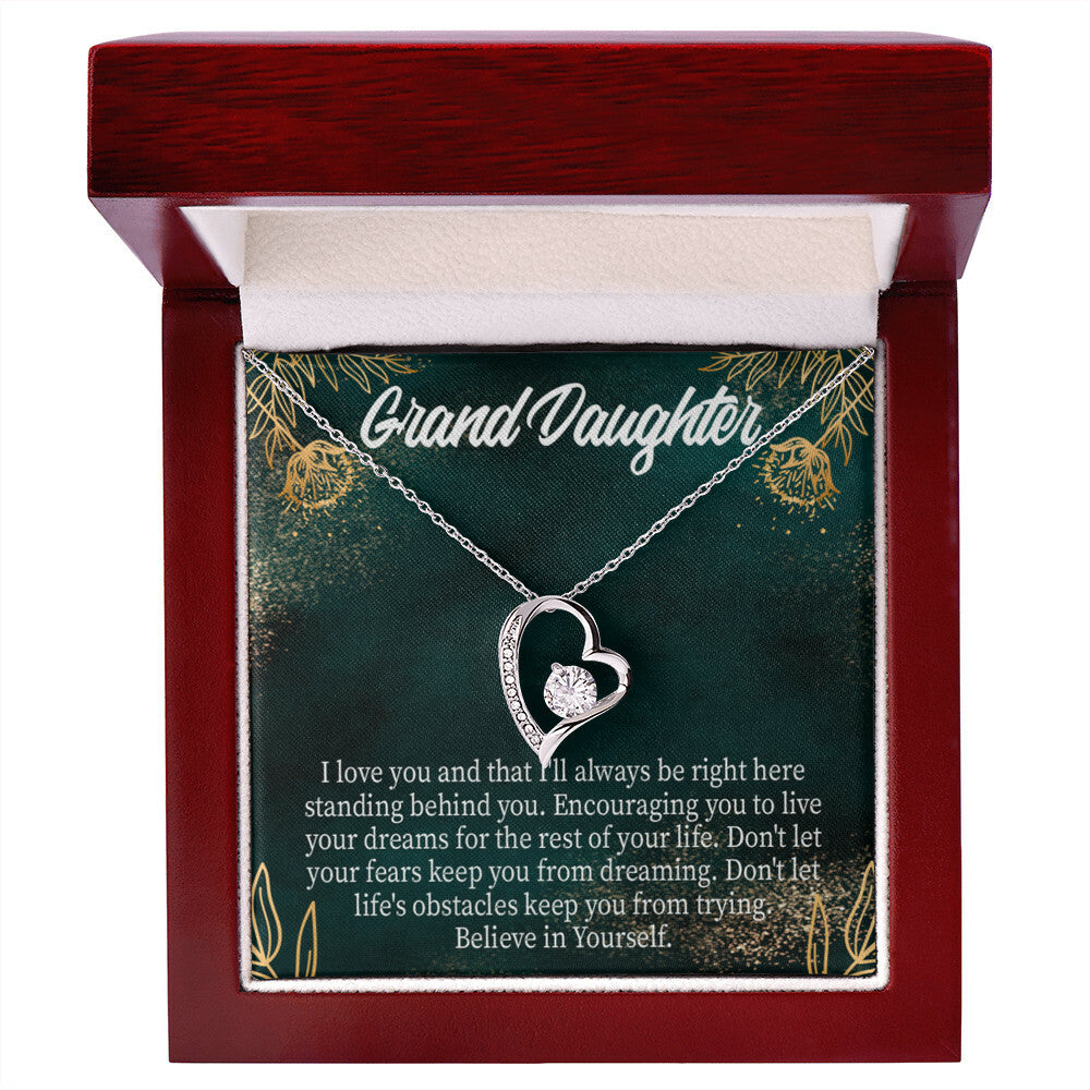 To My Granddaughter Believe in Yourself Forever Necklace w Message Card-Express Your Love Gifts