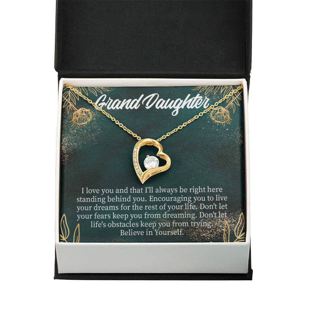 To My Granddaughter Believe in Yourself Forever Necklace w Message Card-Express Your Love Gifts