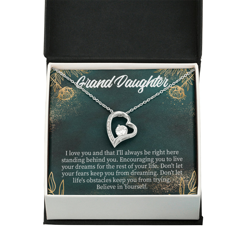 To My Granddaughter Believe in Yourself Forever Necklace w Message Card-Express Your Love Gifts