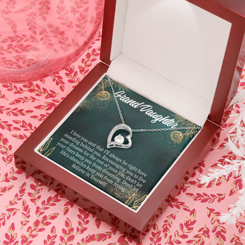 To My Granddaughter Believe in Yourself Forever Necklace w Message Card-Express Your Love Gifts