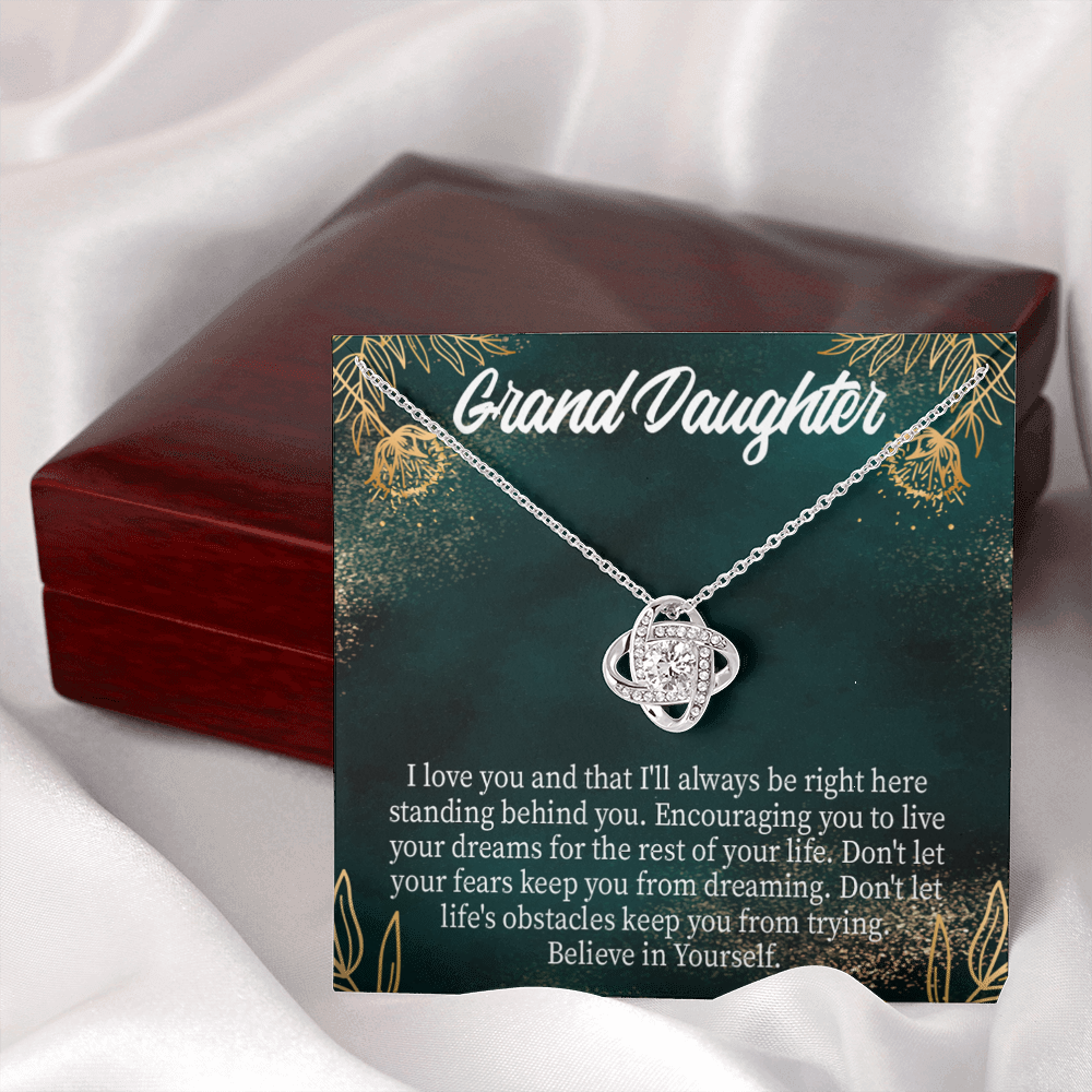 To My Granddaughter Believe in Yourself Infinity Knot Necklace Message Card-Express Your Love Gifts