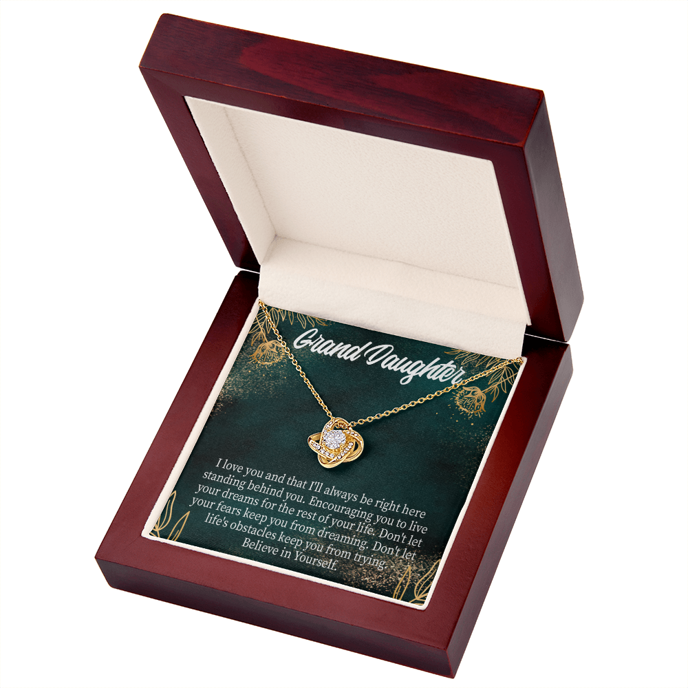 To My Granddaughter Believe in Yourself Infinity Knot Necklace Message Card-Express Your Love Gifts