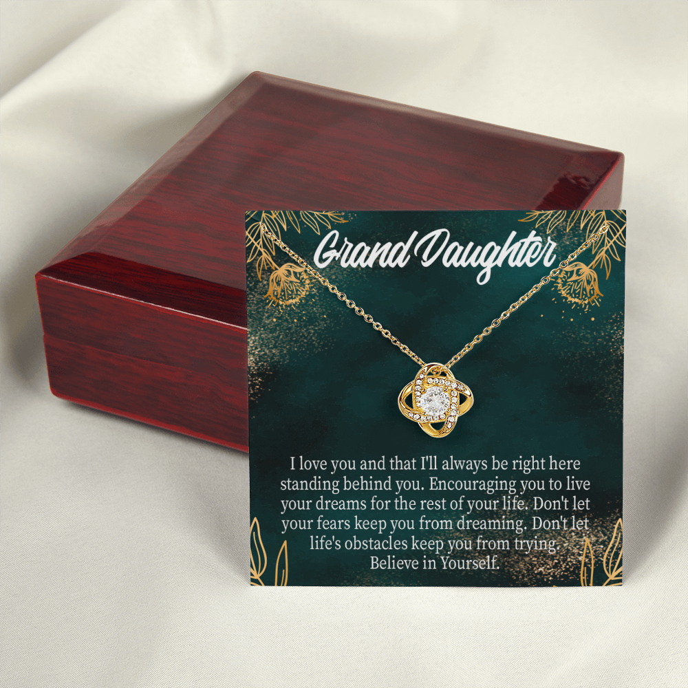 To My Granddaughter Believe in Yourself Infinity Knot Necklace Message Card-Express Your Love Gifts