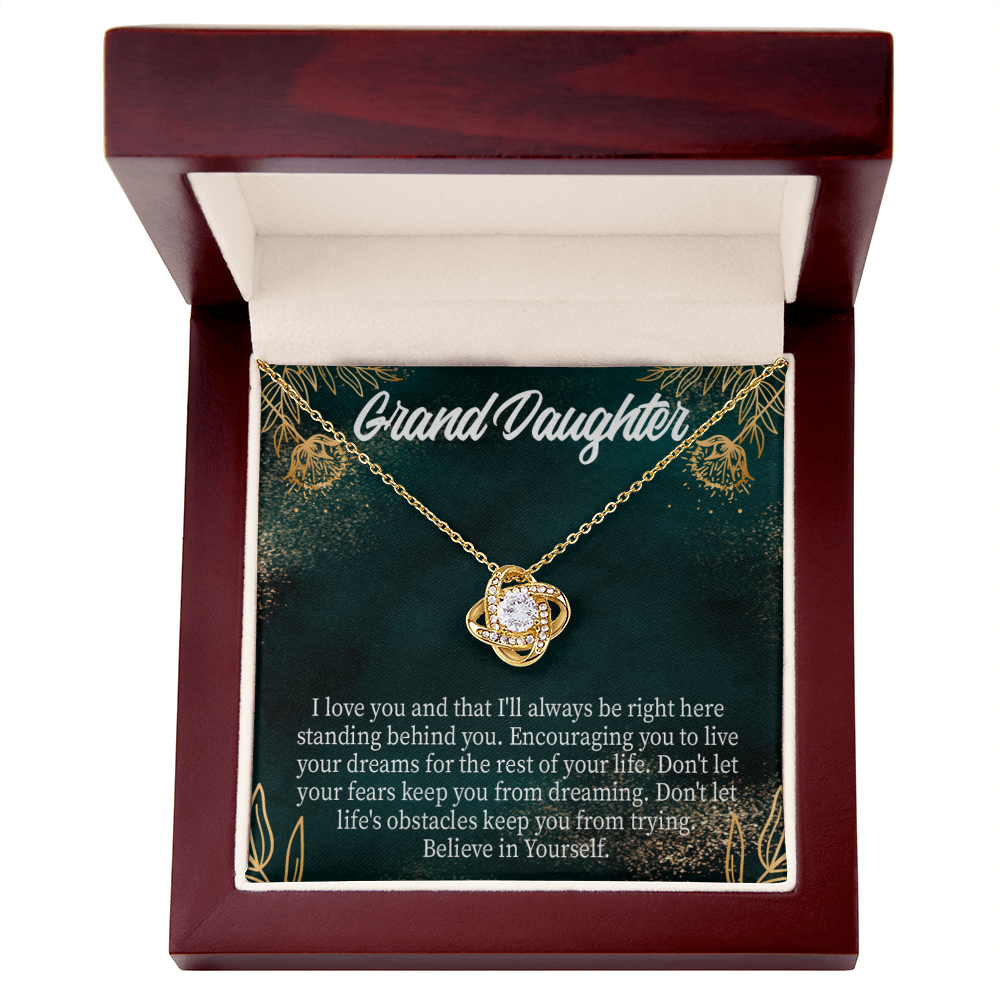 To My Granddaughter Believe in Yourself Infinity Knot Necklace Message Card-Express Your Love Gifts