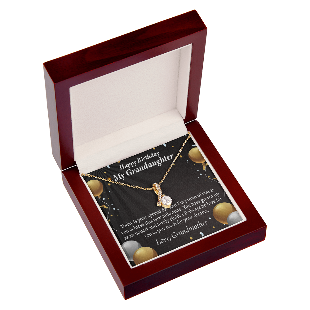 To My Granddaughter Birthday Card For Granddaughter Alluring Ribbon Necklace Message Card-Express Your Love Gifts