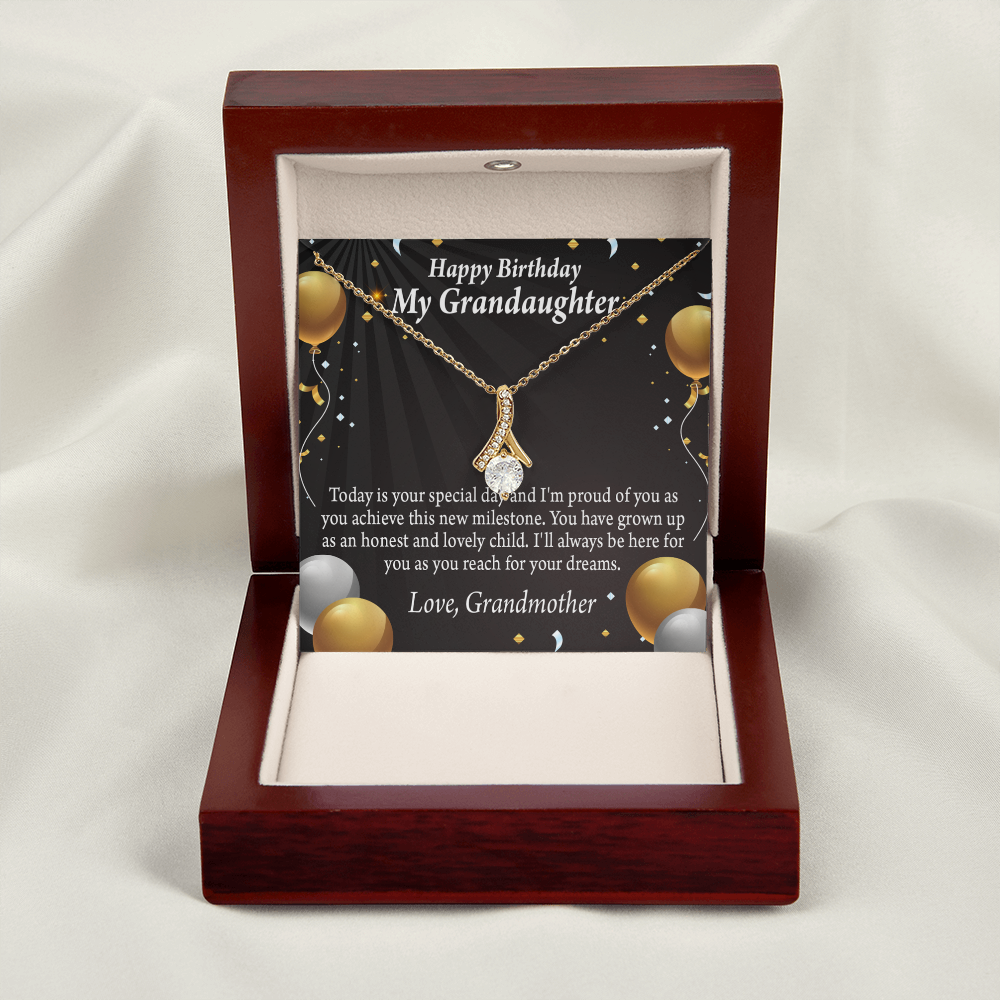 To My Granddaughter Birthday Card For Granddaughter Alluring Ribbon Necklace Message Card-Express Your Love Gifts