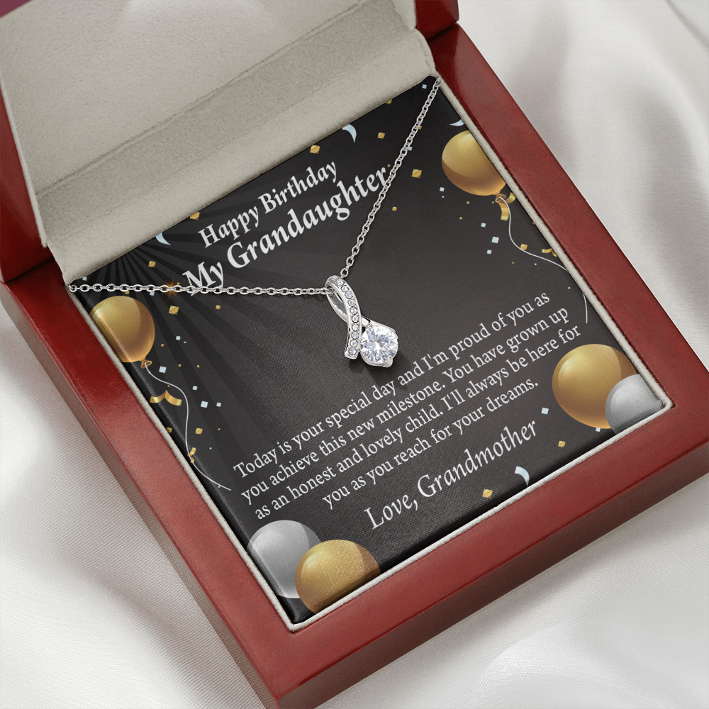 To My Granddaughter Birthday Card For Granddaughter Alluring Ribbon Necklace Message Card-Express Your Love Gifts
