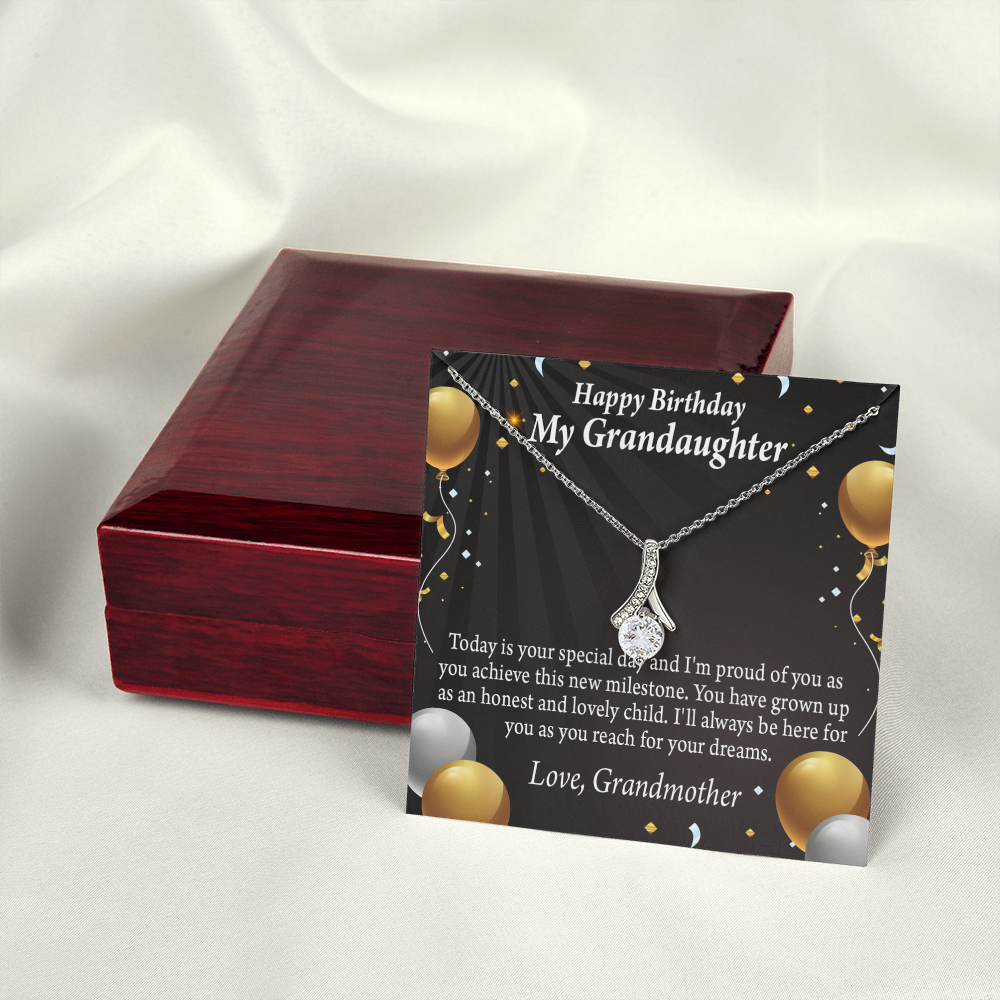 To My Granddaughter Birthday Card For Granddaughter Alluring Ribbon Necklace Message Card-Express Your Love Gifts