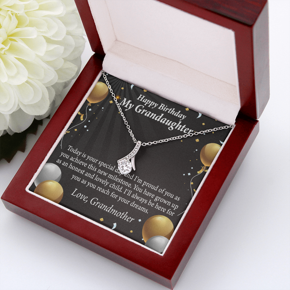 To My Granddaughter Birthday Card For Granddaughter Alluring Ribbon Necklace Message Card-Express Your Love Gifts