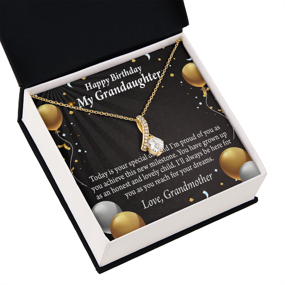 To My Granddaughter Birthday Card For Granddaughter Alluring Ribbon Necklace Message Card-Express Your Love Gifts