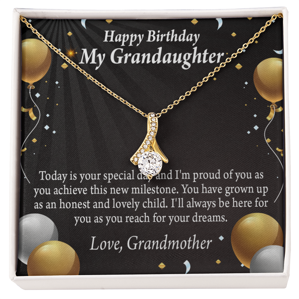 To My Granddaughter Birthday Card For Granddaughter Alluring Ribbon Necklace Message Card-Express Your Love Gifts