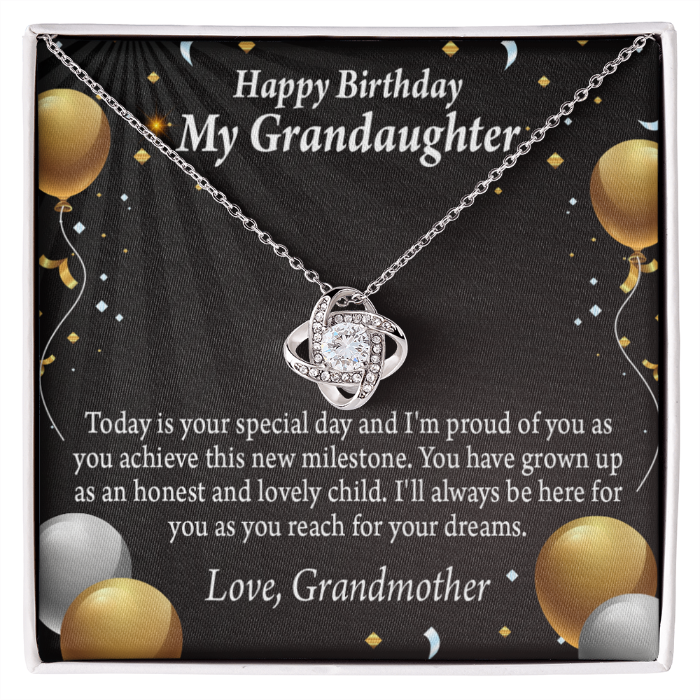 To My Granddaughter Birthday Card For Granddaughter From Grandma Infinity Knot Necklace Message Card-Express Your Love Gifts
